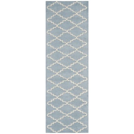 Safavieh Chatham Hand Tufted Runner Rug- Blue - Ivory- 2 ft. 3 in. x 7 ft. CHT721B-27